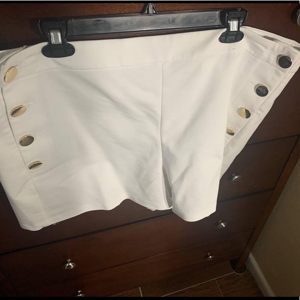 Express High Waisted Button Sailor Midi Short